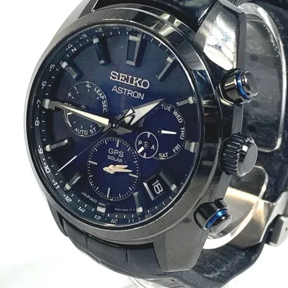 SEIKO SBXC077 satellite radio clock Astron ASTRON SolarGPS Day Date Wristwatch